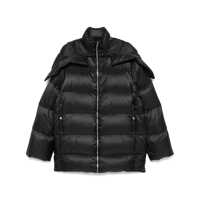 Geci 'Cyclopic' Black Down Jacket With Removable Hood And Logo Patch In Tech Fabric Woman Femei