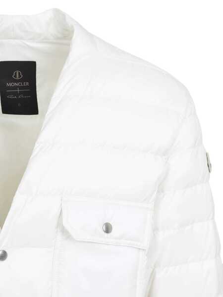 Geci de iarna MONCLER X RICK OWENS White Down Jacket With Logo Patch On The Sleeve And Snap Buttons In Tech Fabric Man WHITE Femei (BM 16439712) 4