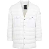 Geci White Down Jacket With Logo Patch On The Sleeve And Snap Buttons In Tech Fabric Man Barbati
