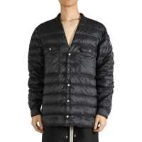 Geci Black Down Jacket With Logo Patch On The Sleeve And Snap Buttons In Tech Fabric Man Barbati