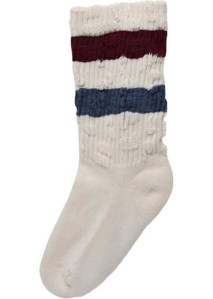 Sosete Golden Goose Stripes Distressed Socks WHITE Baieti (BM 16450353) 2
