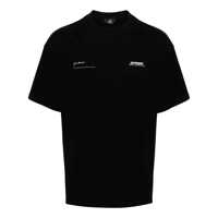 Tricouri 'Patron Of The Club' Black Crewneck T-Shirt With Front And Back Logo Print In Cotton Man Barbati