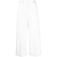 Pantaloni casual Thom Browne High Waisted Straight Leg Trouser In Organic Cotton Canvas Clothing Femei