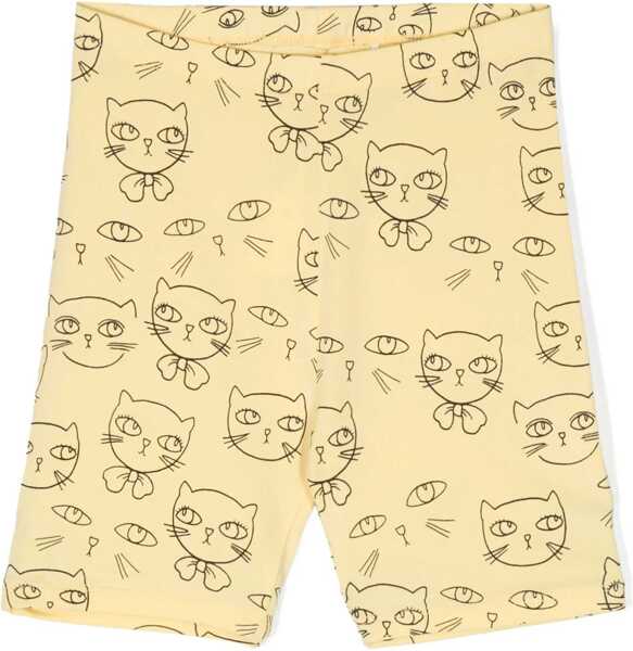 Pantaloni scurti MINI RODINI Cathlethes Aop Bike Shorts - Chapter 2 YELLOW Baieti (BM 16461804) 1