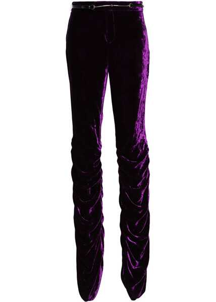 Pantaloni casual Gucci Velvet Pants PURPLE Femei (BM 16465155) 1