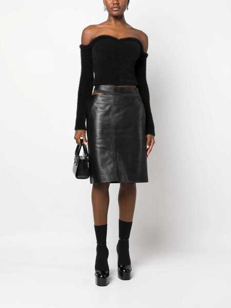 Fuste casual Fendi Leather Skirt BLACK Femei (BM 16465176) 2
