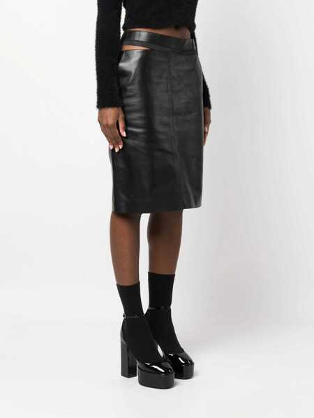 Fuste casual Fendi Leather Skirt BLACK Femei (BM 16465176) 3