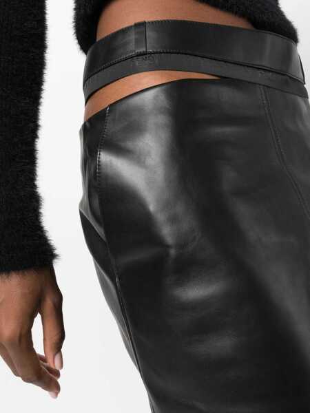 Fuste casual Fendi Leather Skirt BLACK Femei (BM 16465176) 5