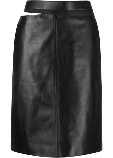 Fuste casual Fendi Leather Skirt BLACK Femei (BM 16465176) 1