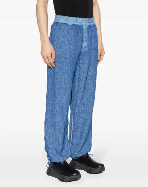 Pantaloni casual Burberry Linen Pants AZURE Barbati (BM 16465245) 3