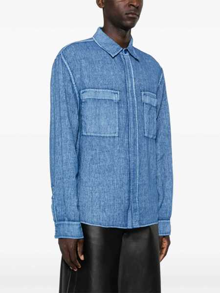 Camasi casual Burberry Linen Shirt AZURE Barbati (BM 16465479) 3
