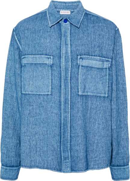 Camasi casual Burberry Linen Shirt AZURE Barbati (BM 16465479) 1