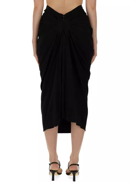 Fuste casual Dries Van Noten Skirt With Drape BLACK Femei (BM 16465785) 3
