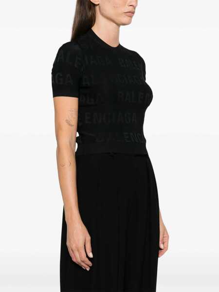 Pulovere casual Balenciaga Cropped Shirt BLACK Femei (BM 16465869) 3