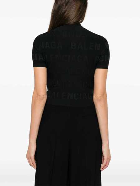 Pulovere casual Balenciaga Cropped Shirt BLACK Femei (BM 16465869) 4