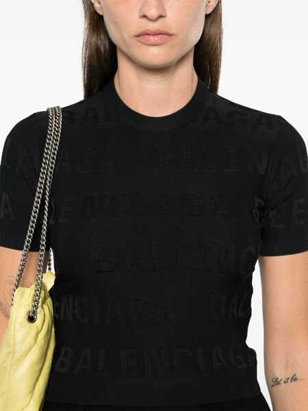 Pulovere casual Balenciaga Cropped Shirt BLACK Femei (BM 16465869) 5