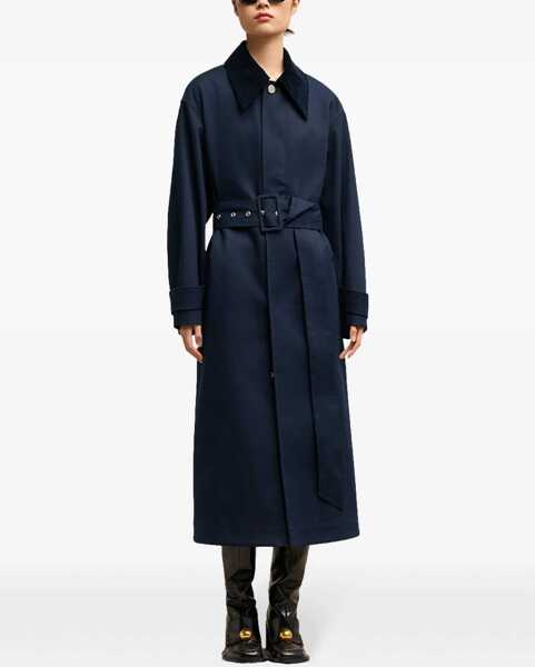 Paltoane AMI Paris Waterproof Coat With Belt BLUE Femei (BM 16466226) 3
