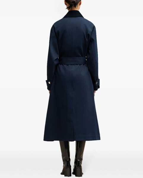 Paltoane AMI Paris Waterproof Coat With Belt BLUE Femei (BM 16466226) 5