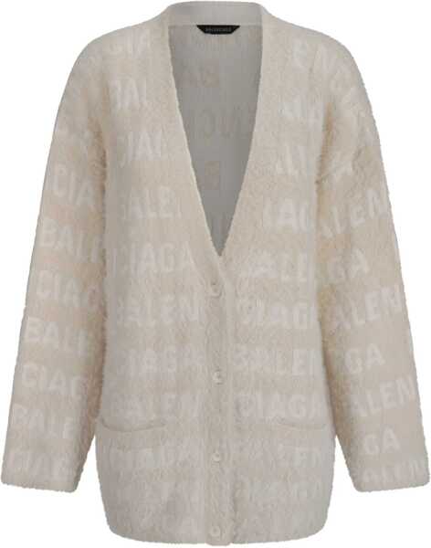 Cardigane Balenciaga V-Neck Cardigan WHITE Femei (BM 16466844) 1