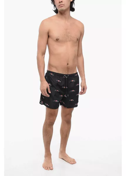 Sorturi de baie Neil Barrett Printed All-Over Cupid Swim Shorts Black Barbati (BM 16467669) 4