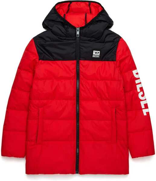 Jachete Diesel Two-Tone Padded Julps Jacket With Printed Logo Black Baieti (BM 16467699) 1