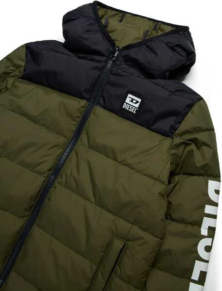 Jachete Diesel Two-Tone Quilted Julps Jacket With Contrasting Logo Black Baieti (BM 16467702) 3