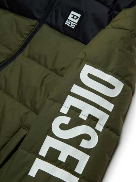 Jachete Diesel Two-Tone Quilted Julps Jacket With Contrasting Logo Black Baieti (BM 16467702) 4