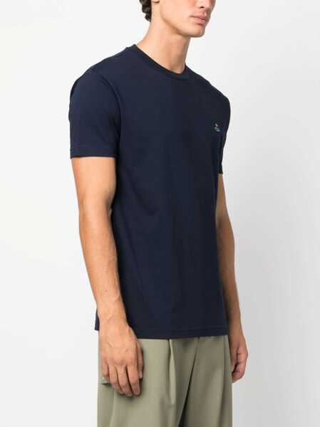 Tricouri Vivienne Westwood Blue Crewneck T-Shirt With Orb Detail In Cotton Man BLUE Femei (BM 16469106) 3
