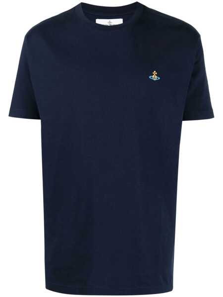 Tricouri Vivienne Westwood Blue Crewneck T-Shirt With Orb Detail In Cotton Man BLUE Femei (BM 16469106) 1