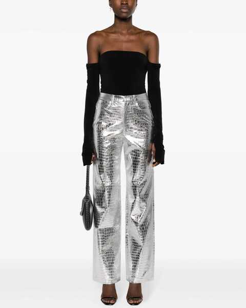 Pantaloni casual ROTATE Birger Christensen Straigth Leg Pants SILVER Femei (BM 16471578) 2