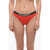 Karl Lagerfeld Solid Color Sport Bikini Bottom With Elastic Band Logoed At Red
