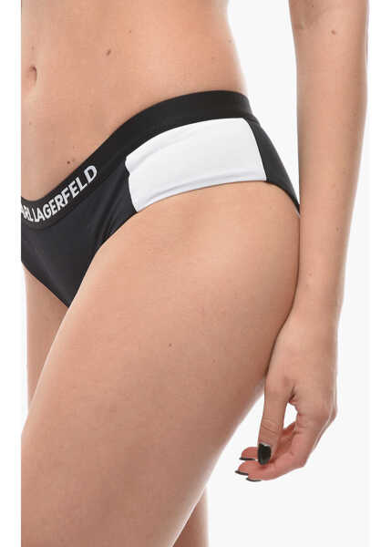 Costume de baie intregi Karl Lagerfeld Two-Tone Sport Bikini Bottom With Logoed Elastic Band On The White Femei (BM 16472049) 3