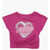 Nike Heart-Print T-Shirt With Bow Glow In The Dark Pink