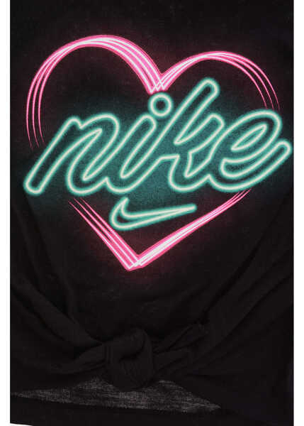 Tricouri Nike Heart-Print T-Shirt With Bow Glow In The Dark Black Baieti (BM 16472379) 2