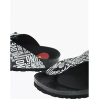 Incaltaminte Moschino Dama - Slapi Moschino Love Moschino All Over Logo Printed Two Tone Birki30 Thong S Black & White Femei (BM 16472499) - B-mall.ro