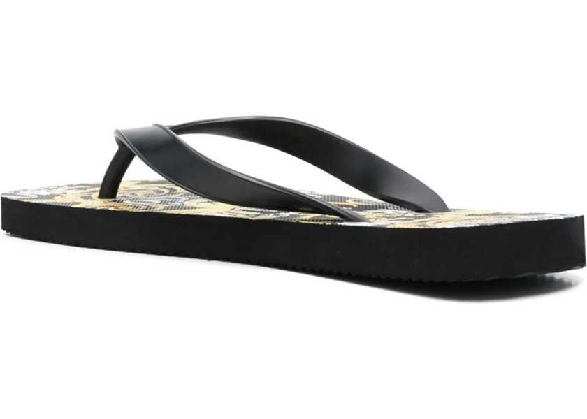 Slapi Versace Jeans Couture Baroque Printed Rubber Flip Flops Yellow Femei (BM 16472535) 3