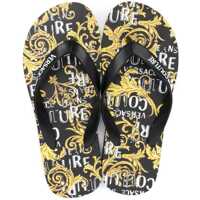 Slapi Versace Dama - Slapi Versace Jeans Couture Baroque Printed Rubber Flip Flops Yellow Femei (BM 16472535) - B-mall.ro