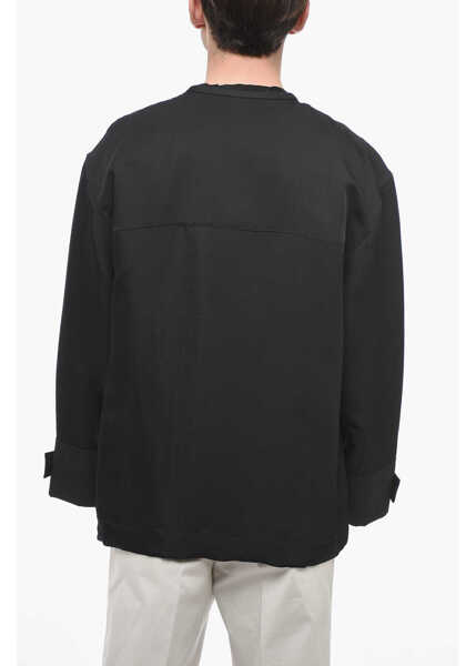 Bluze Jil Sander Mandarin Collar Silk Blend Blouse Black Barbati (BM 16472574) 2