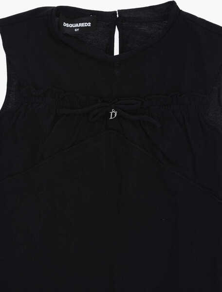 Bluze DSQUARED2 Cotton Top With D-Shaped Charm Black Baieti (BM 16472592) 2