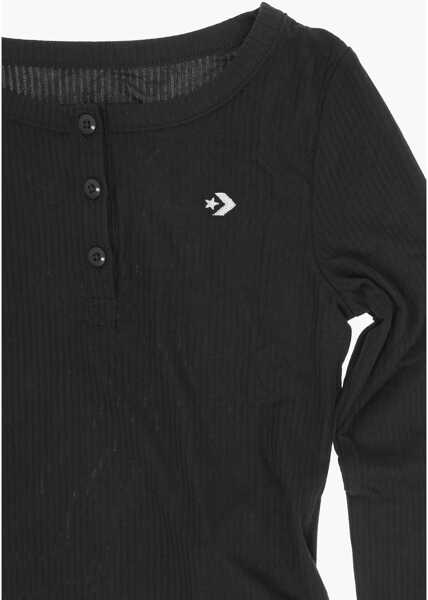 Bluze Converse Long Sleeve Ribbed Bodysuit Black Baieti (BM 16472604) 2