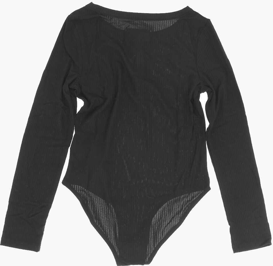 Bluze Converse Long Sleeve Ribbed Bodysuit Black Baieti (BM 16472604) 3