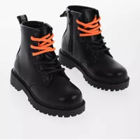 Cizme de iarna Leather Combat Boots With Side Zip Baieti