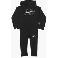 Salopete Air Contrasting Logo Printed Jogger And Sweatshirt Set Baieti