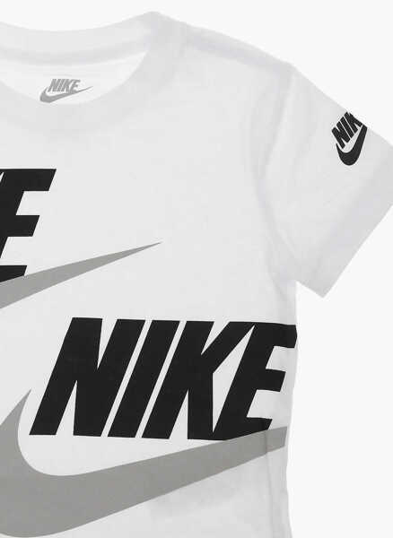 Tricouri Nike Drawstrting Waist Cargo Shorts And Crew-Neck T-Shirt Set White Baieti (BM 16472904) 3