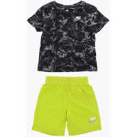 Tricouri Fluo Shorts And Printed T-Shirt Set Baieti