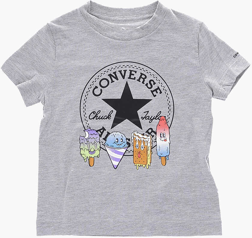 Tricouri Converse All Star Chuck Taylor Shorts And Printed T-Shirt Set Light Blue Baieti (BM 16472952) 2