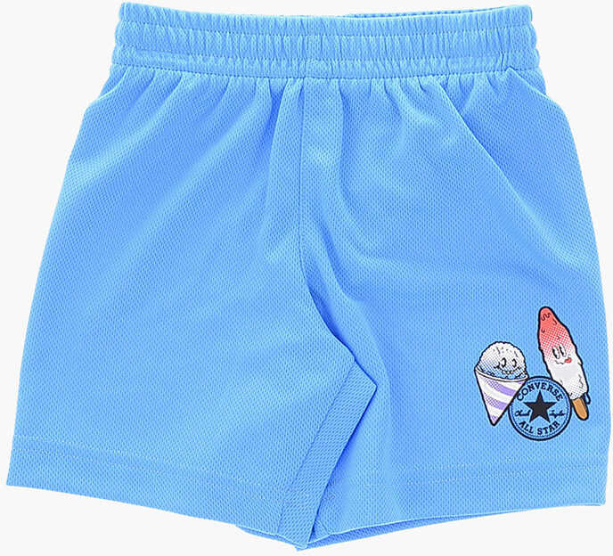 Tricouri Converse All Star Chuck Taylor Shorts And Printed T-Shirt Set Light Blue Baieti (BM 16472952) 4