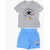 Converse All Star Chuck Taylor Shorts And Printed T-Shirt Set Light Blue