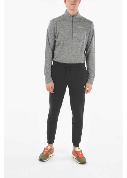 Pantaloni de trening Converse Solid Color Fleeced Cotton Unisex Joggers Black Barbati (BM 16473090) 4