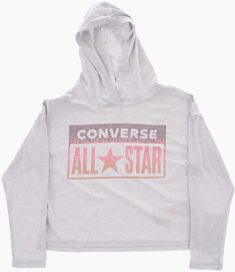 Tricouri Converse All Star Embossed Glitter Jeggings And T-Shirt With Hood Set Black Baieti (BM 16473117) 2